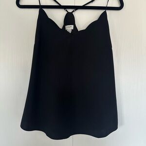 J. Crew Black Scallop Cami Top